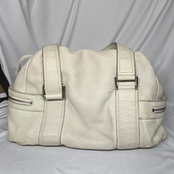 MICHAEL KORS Cream Pebbled Leather Satchel Purse - Picture 2 of 13